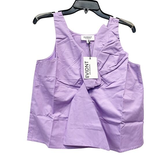 Evidnt Los Angeles for Anthropologie Purple Knot Front Sleeveless Top Size M - Picture 1 of 5
